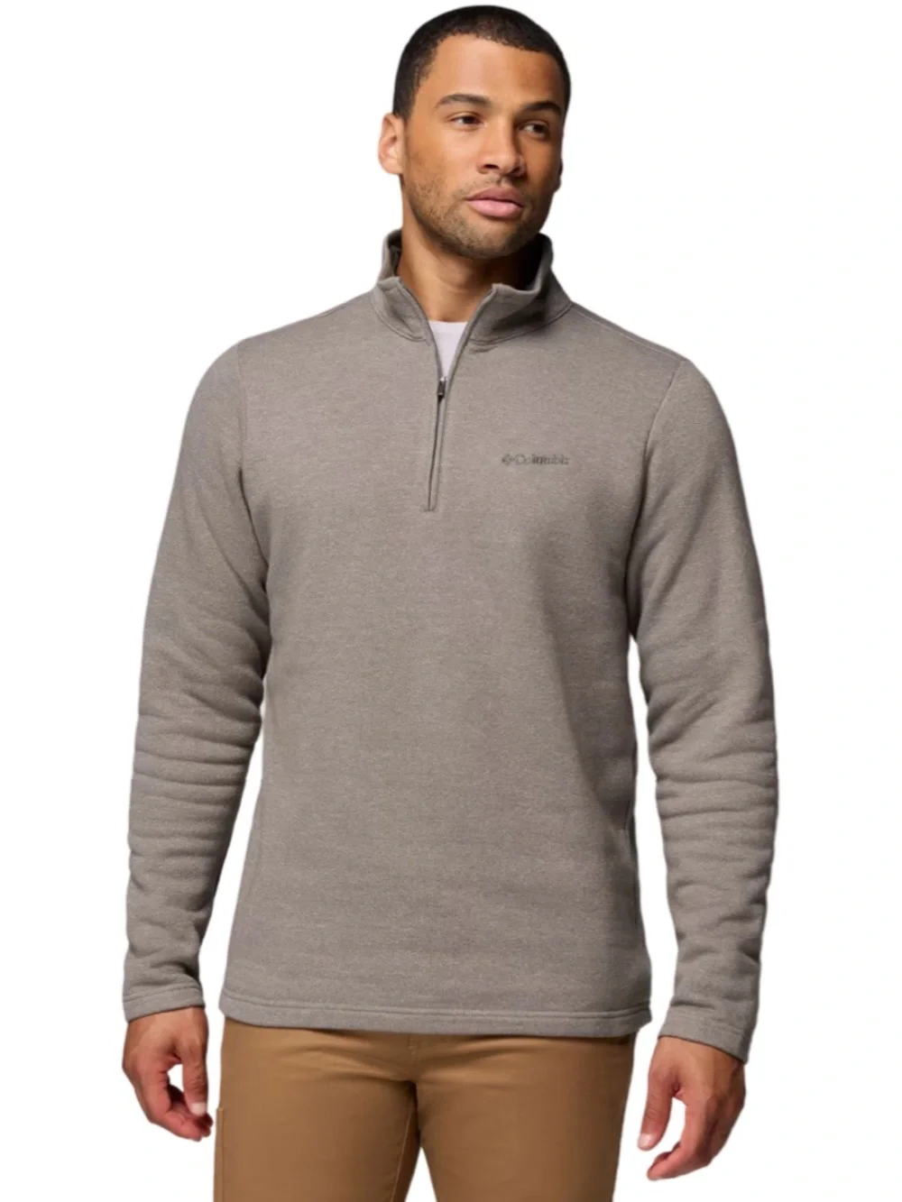 Columbia Men's Great Hart‎ Mountain 1/4 Zip Pullover Grey Taupe Size 2X EUC